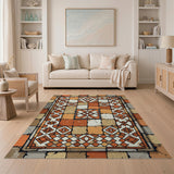 Distressed Terracotta Tile Mosaic Rug