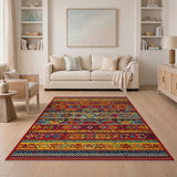 Vibrant Multi-Color Geometric Southwestern Area Rug