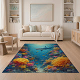 Shark Coral Reef Underwater Area Rug