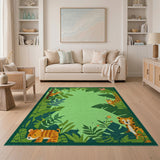 Playful Jungle Safari Kids Cartoon Area Rug