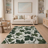 Lush Green Grape Vine Leaf Area Rug