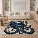 Swirling Teal Octopus Area Rug