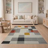Abstract Geometric Block Area Rug