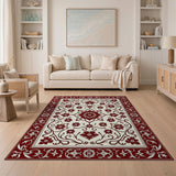 Ornate Red Floral Persian Traditional Persian Area Rug
