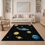 Pixel Cosmic Planets Area Rug