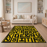 Let's Get Kids Back to School Bold Yellow Area Rug