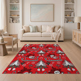 Whimsical Hedgehog Christmas Sleigh Area Rug