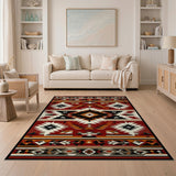 Southwestern Red Red Southwestern Geometric Area Rug