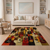 Geometric Guitar Collage Area Rug