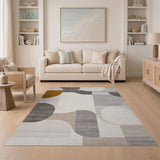 Geometric Modern Grey Abstract Geometric Area Rug