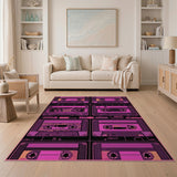 Pink Retro Cassette Mixtape Area Rug