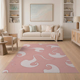 Pink Abstract Swirl Area Rug
