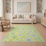 Sunny Yellow Chamomile Floral Area Rug