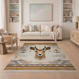 Geometric Antelope Head Southwestern Rug
