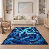 Blue Octopus Swirl Area Rug