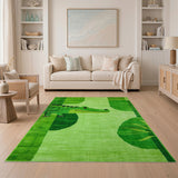 Playful Green Crocodile Peekaboo Area Rug