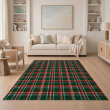 Classic Green Red Tartan Plaid Area Rug