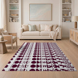 Purple Geometric Hangul Area Rug