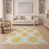 Playful Yellow Banana Print Area Rug