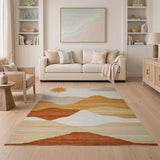 Southwestern Sun Over Layered Mountains Rug