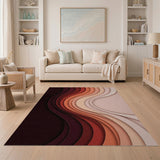 Layered Wave Gradient Abstract Area Rug