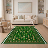 Green Gold Shamrock Clover Area Rug