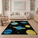 Multi-color and Patterns Kids Cartoon Space Planets Area Rug