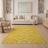 Vibrant Yellow Chevron Zigzag Area Rug