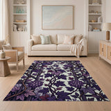 Purple Chrysanthemum Trellis Area Rug