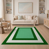 Layered Green Border Area Rug