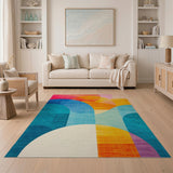 Vibrant Overlapping Arches Geometric Area Rug