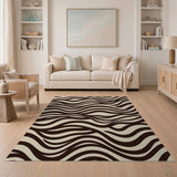 Zebra Stripe Brown Tan Area Rug