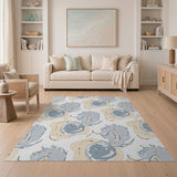 Abstract Blue Snail Swirl Area Rug