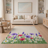 Wildflower Border Floral Area Rug