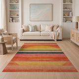 Vibrant Sunburst Stripe Area Rug