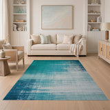 Teal Distressed Vintage Area Rug