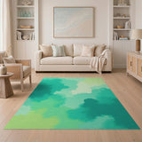 Mint Green Abstract Spiked Area Rug