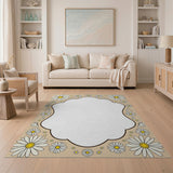 Beige Daisy Arch Area Rug