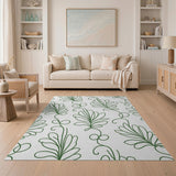 Green Leaf Vine Outline Area Rug