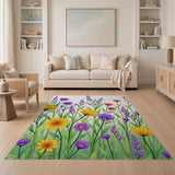 Daisy Lavender Wildflower Area Rug