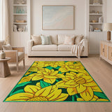 Yellow Vibrant Yellow Sunflower Area Rug