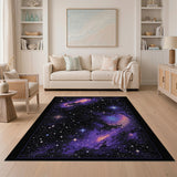 Multi-color and Patterns Cosmic Purple Nebula Galaxy Area Rug