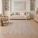 Modern Orange Chevron Zigzag Area Rug