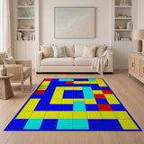 Vibrant Geometric Modern Vibrant Multi-Color Geometric Area Rug