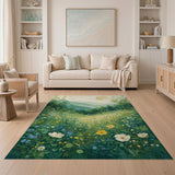 ODIKA Wildflower Mountain Meadow Washable Low Pile Area Rug