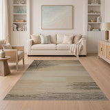 Beige Abstract Tree Stripe Area Rug