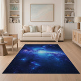 Swirling Nebula Blue Area Rug