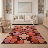 Layered Clover Mosaic Geometric Area Rug