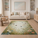 Whimsical Wildflower Meadow Butterfly Rug