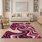 Pink Swirl Abstract No. 2 Area Rug